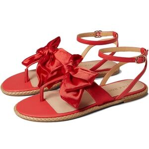 New in Box JACK ROGERS Heidi 100% Leather Bow T-Strap Sandals Size 9.5~ $168